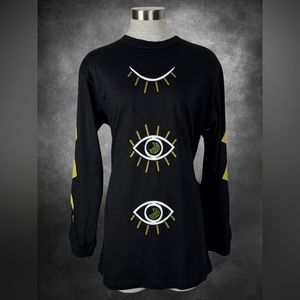 24HRS Eve See You Later Rhinestone Spiritual Black Tunic T Shirt S